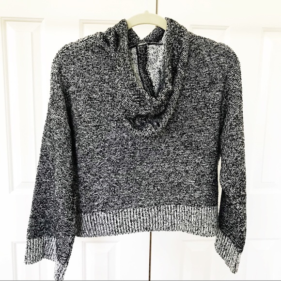 NWT RUBY MOON Marled Cropped Hoodie Sweater - Picture 5 of 6